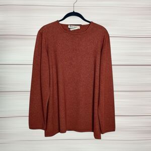 Marina Rinaldi Terracotta Sweater Wool Viscose Cashmere Blend Crew Neck US 16-18